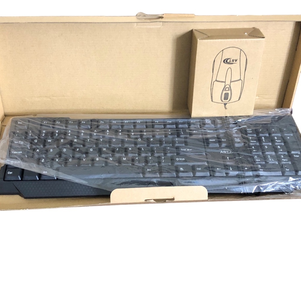 Computer Keyboard AST USB Keyboard KIN 16 with AST Mouse-Black